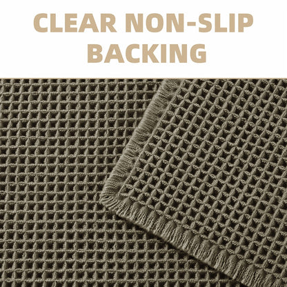 AbsorbEase WaffleMat | Ultra-absorberande badmatta med fransar