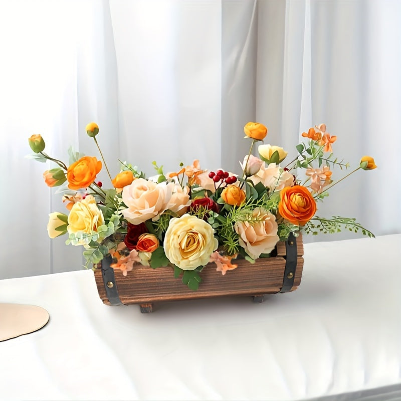 Vintage Träplanteringsset – Robust Ögonfångare för Inomhus och Utomhus