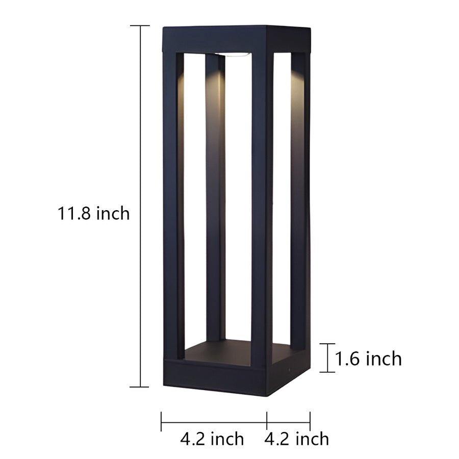 Utomhus LED Trädgård Stolplykta Svart Aluminium