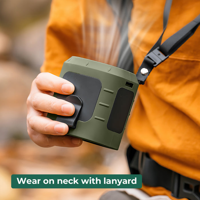 Carvallo Pro turboventilator för resor | Handsfree kylning | Powerbank & LED-lampa | 8000 mAh batteri