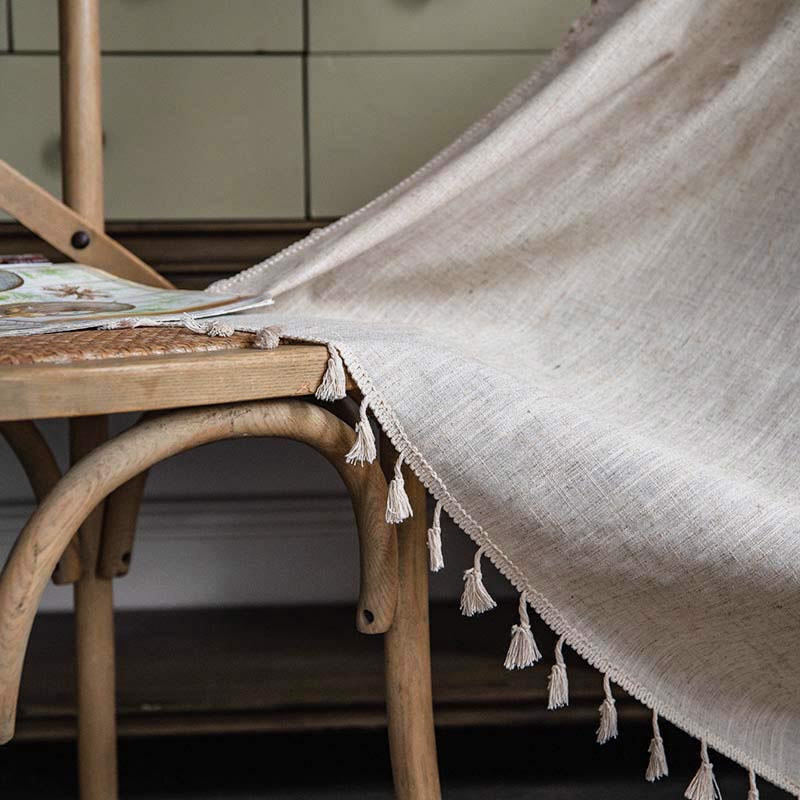 Boho Tussle Beige Ljusfilter Gardin