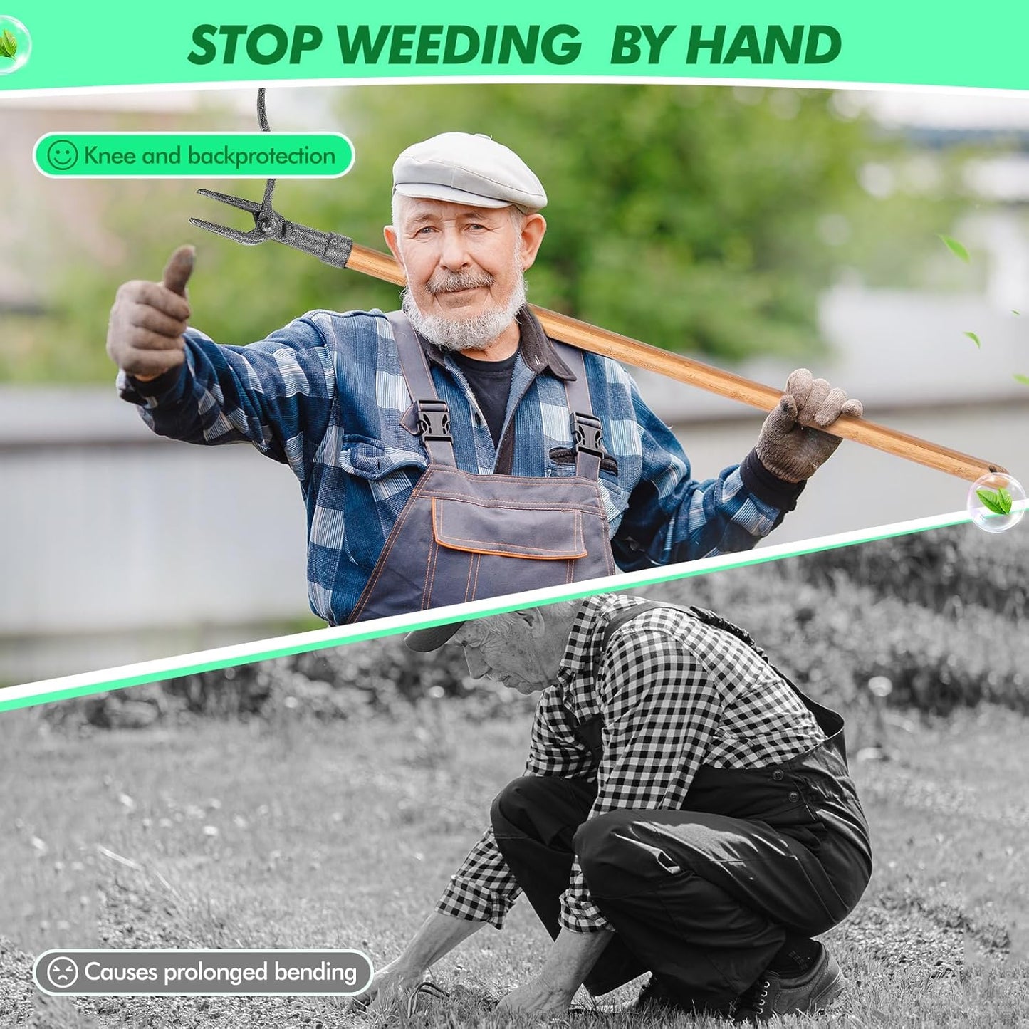 Ogräsupptagare med 4-klohuvud – Effektivt trädgårdsverktyg av järn för rotavlägsnande