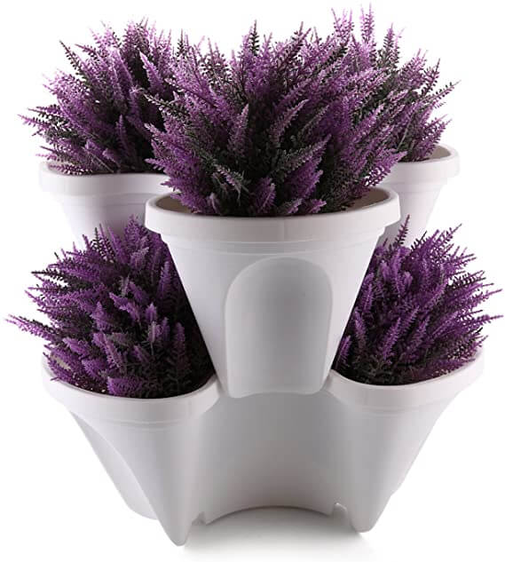 Platsbesparande stapelbara växtkrukor – Vertikalt växtsystem med hjul