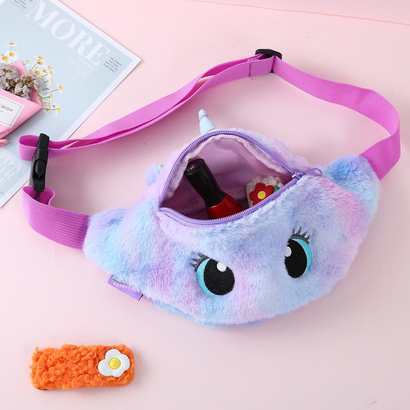 Barn Bumbag med Plysch Enhörning Design