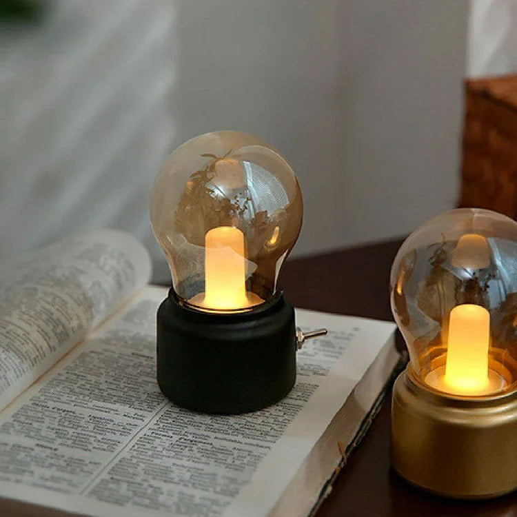 RetroGlow - Bärbar LED nattlampa med uppladdningsbart batteri