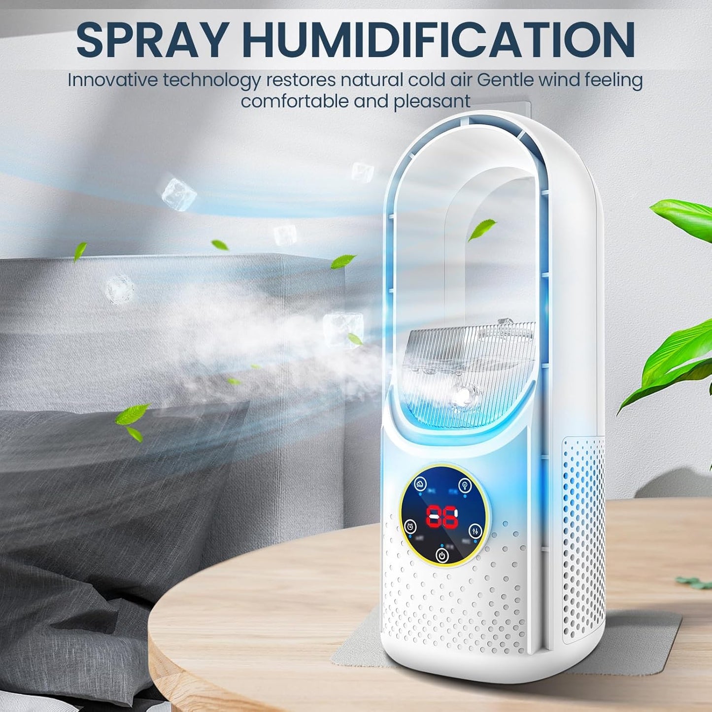 Royallure Bladeless Skrivbordsväkt 6-hastighets Bärbar Tyst Kylfläkt för Kontor och Hem