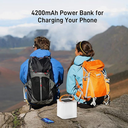 Solar LED Lykta – Bärbar, hopfällbar campinglampa med solenergi för utomhusaktiviteter