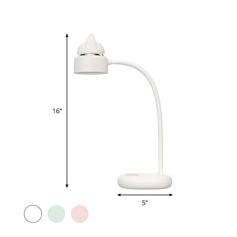 Wit/Rosafärgad/Grön Katt Roterande Bordslampa - USB Uppladdningsbar LED Nattlampa för Barn