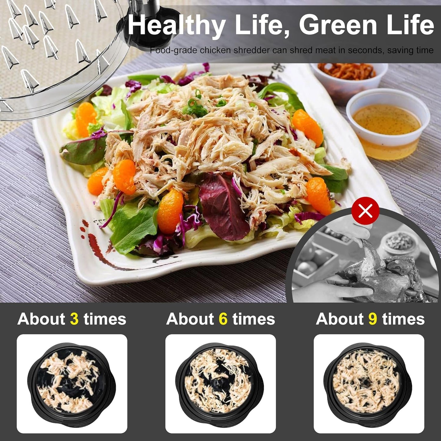 Carvallo köttklippare | Ergonomisk & Rutschfritt | Stor kapacitet | BPA-fri