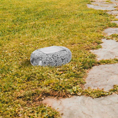 Solar LED Stenlampa för trädgård och stigar – Väderbeständig stigbelysning i naturstensdesign