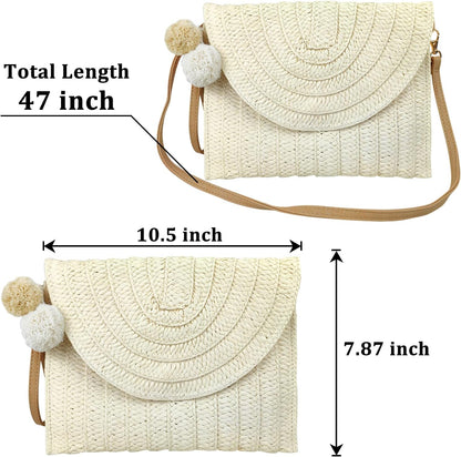 Strå Väskcrossbody Sommar Vävda Axelväska