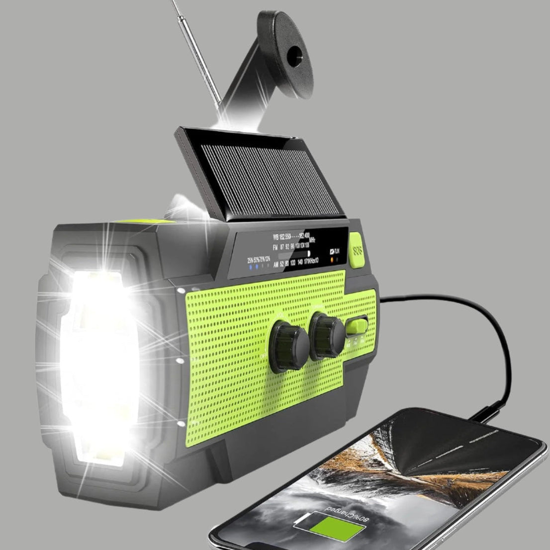 Royaleva Nödradio med vev och ficklampa