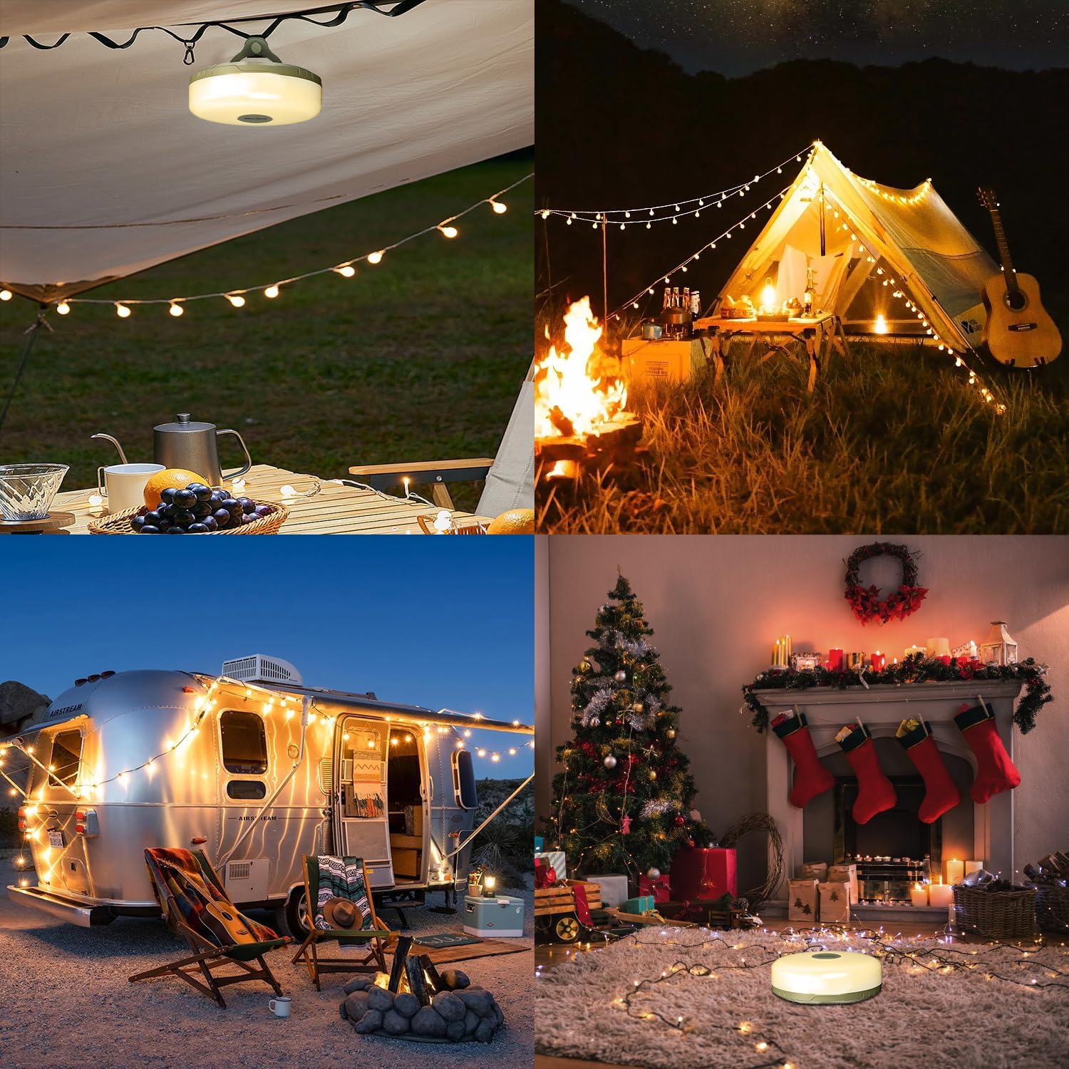 4 i 1 Camp Lights - Ljuslängder med 8 belysningslägen