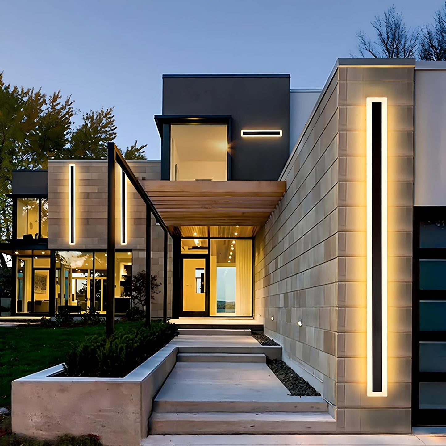 LED Utomhusvägglampor | 11.8–47.2 x 3.1 in | Vattentät IP65 Modern Akrylbelysning | Brick by Brick