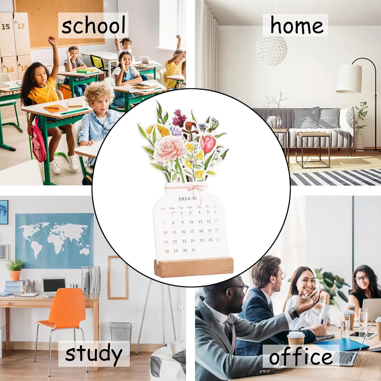 Carvallo - Blommor-bordskalender