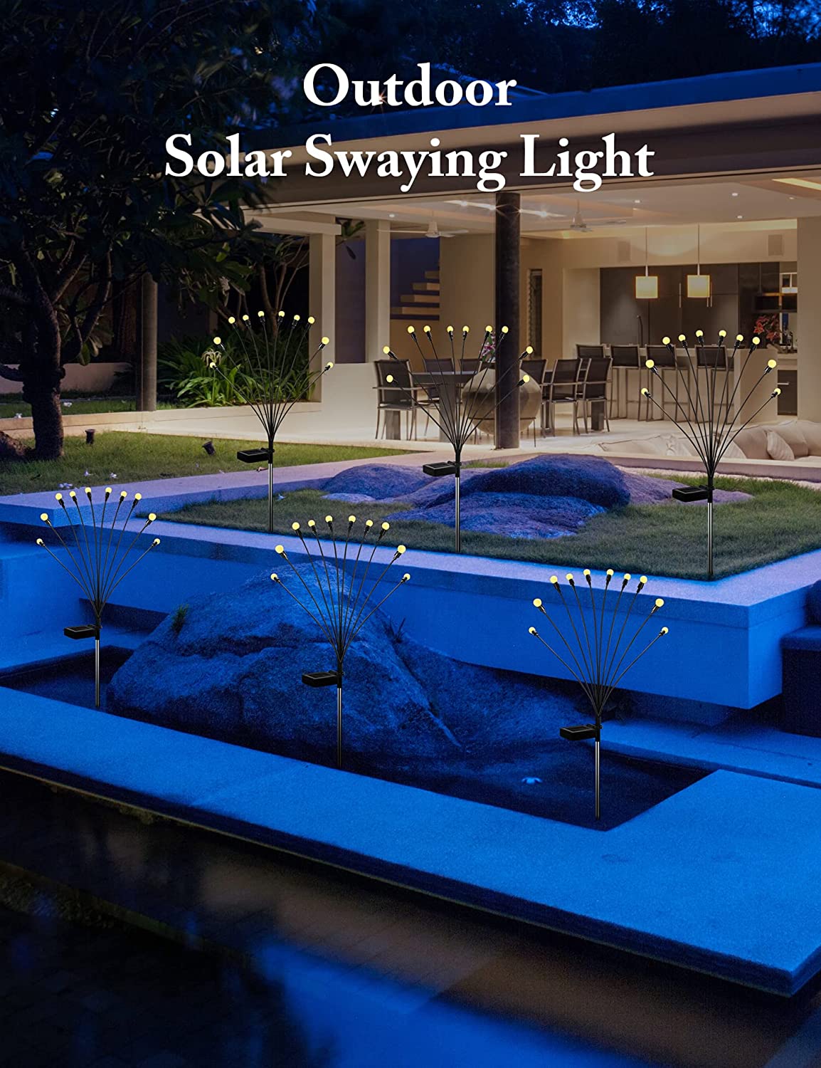 Solenergi Eldfluga Trädgårdsbelysning - 10 LED Lampor