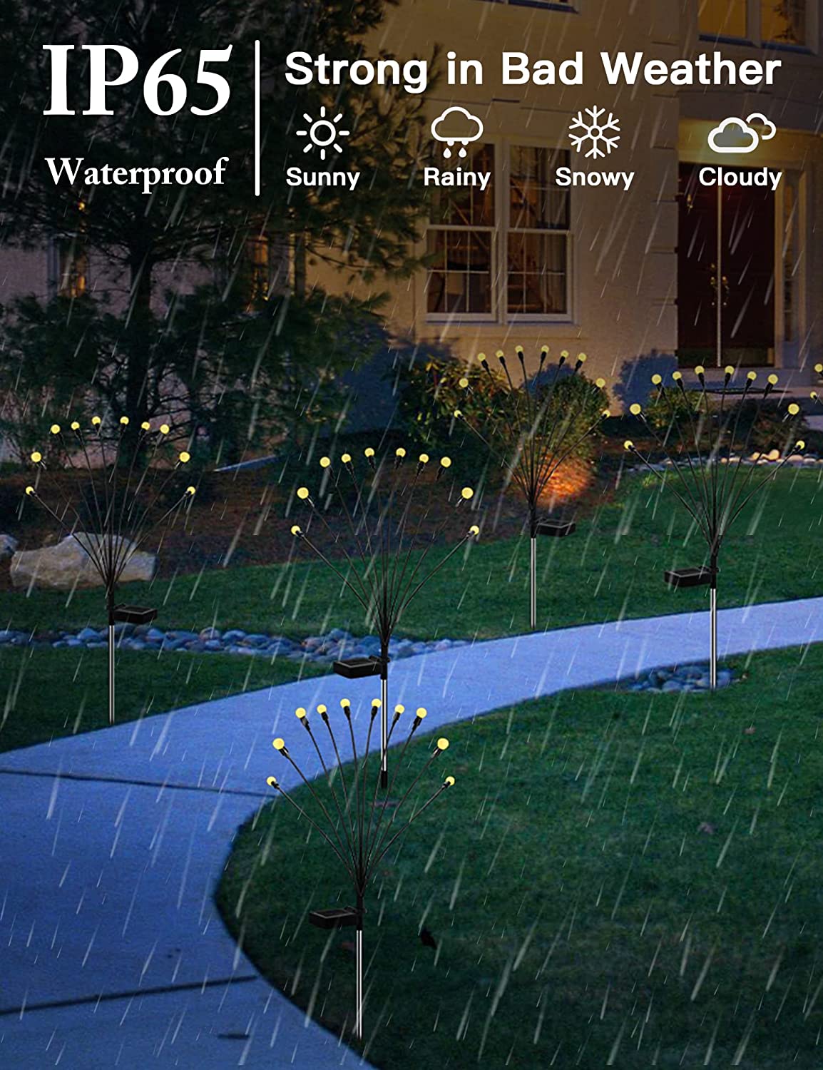 Solenergi Eldfluga Trädgårdsbelysning - 10 LED Lampor