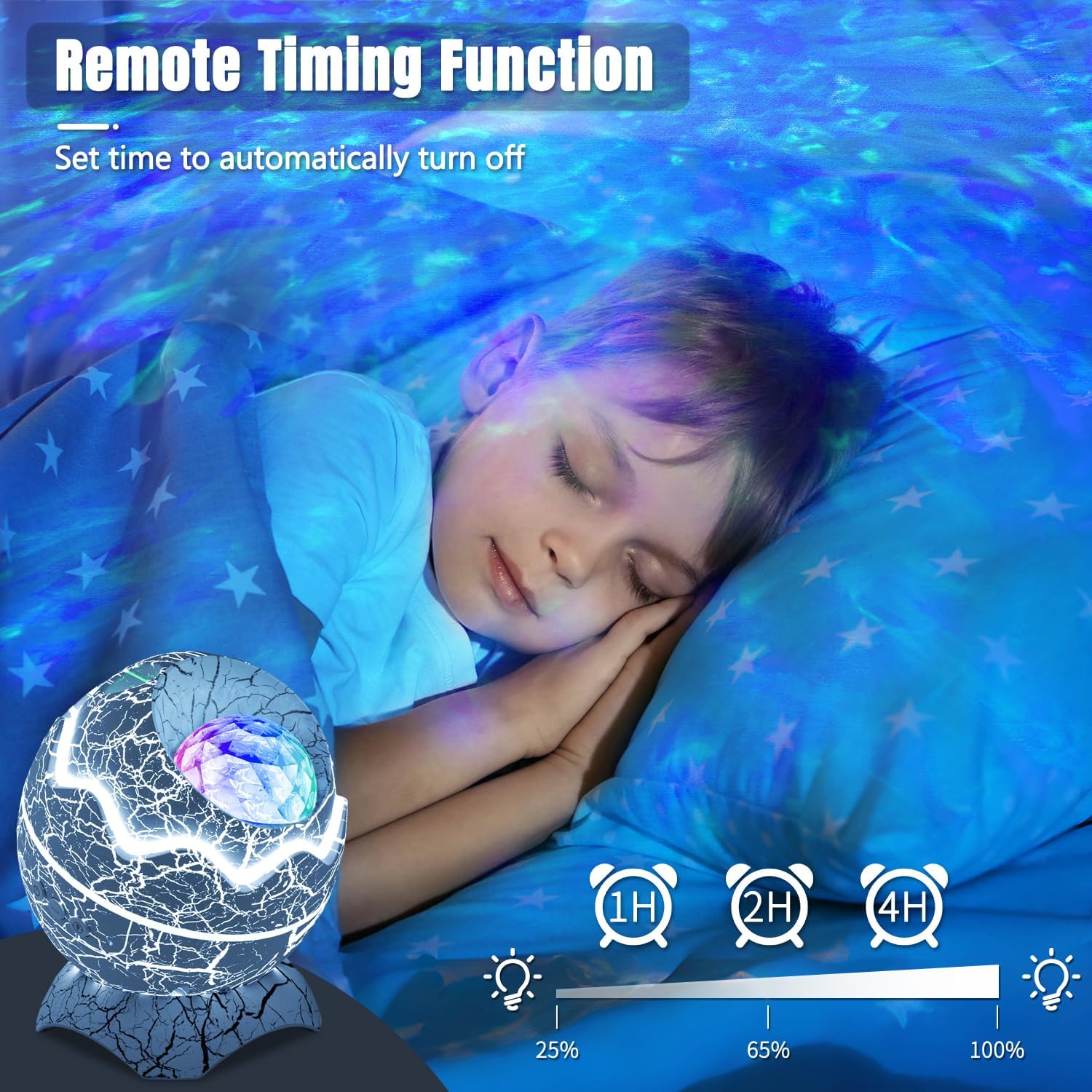 Nattljus Galaxiprojektor med Bluetooth-högtalare