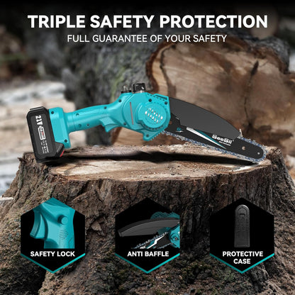 PowerCut Mini | Trådlös 6-tums kedjesåg för trädtrimning