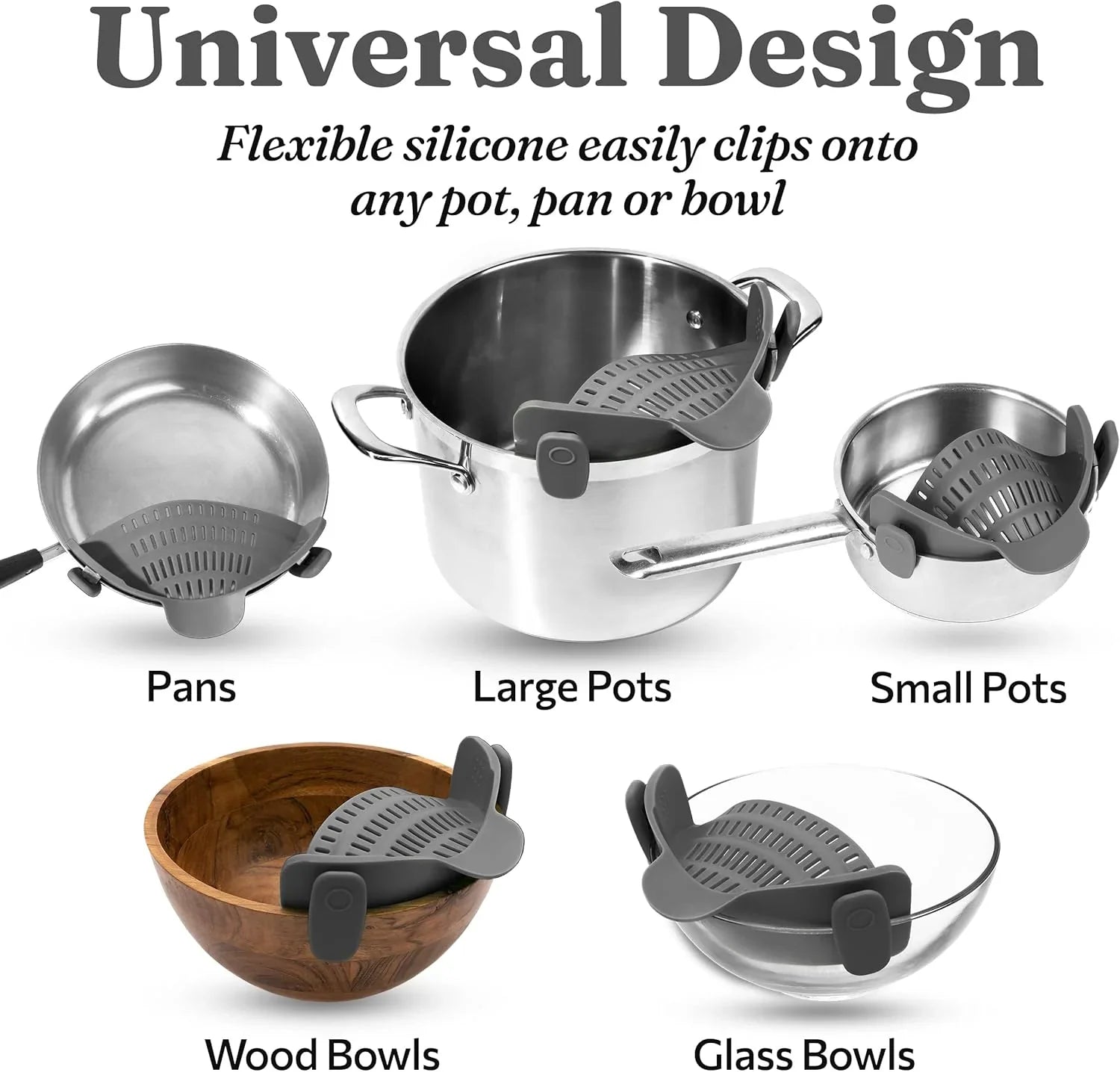 Silikonsil | Med klipp - Värmebeständig avrinningbehållare för livsmedel