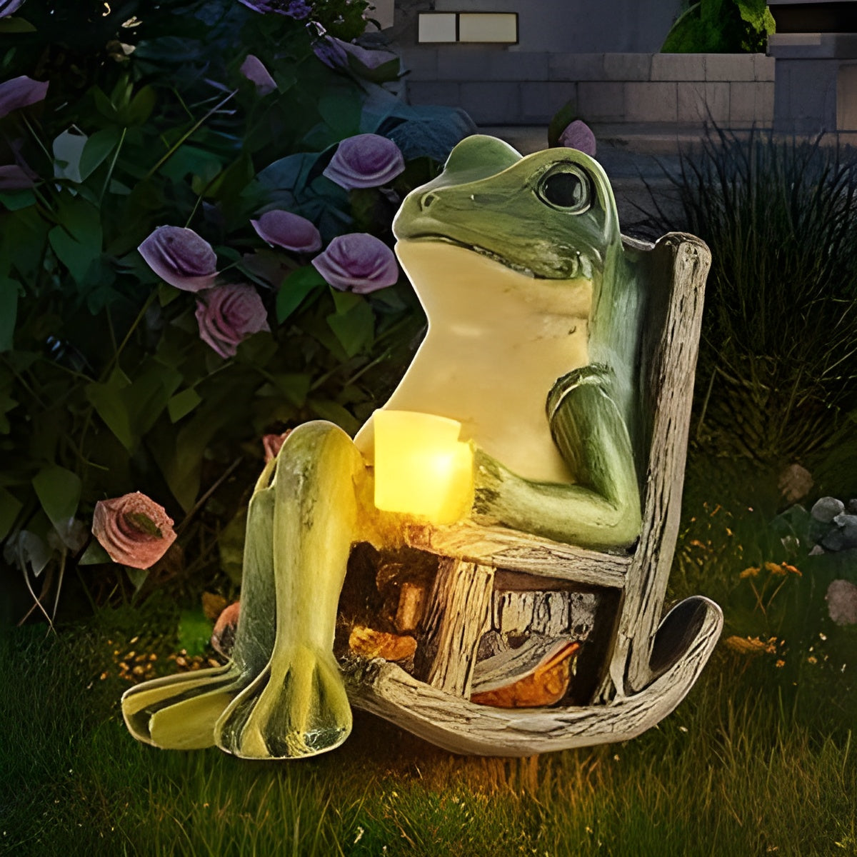 FrogGlow Light - Dekorativ trädgårdsbåt-solarlampa