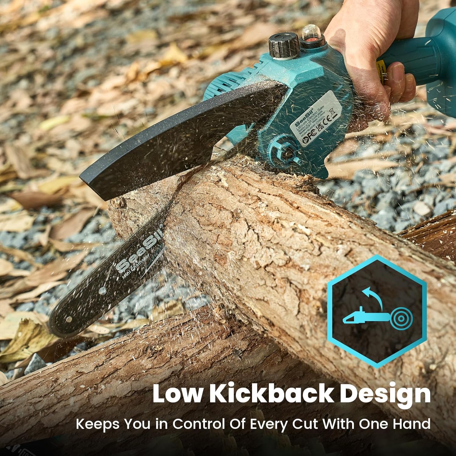 PowerCut Mini | Trådlös 6-tums kedjesåg för trädtrimning
