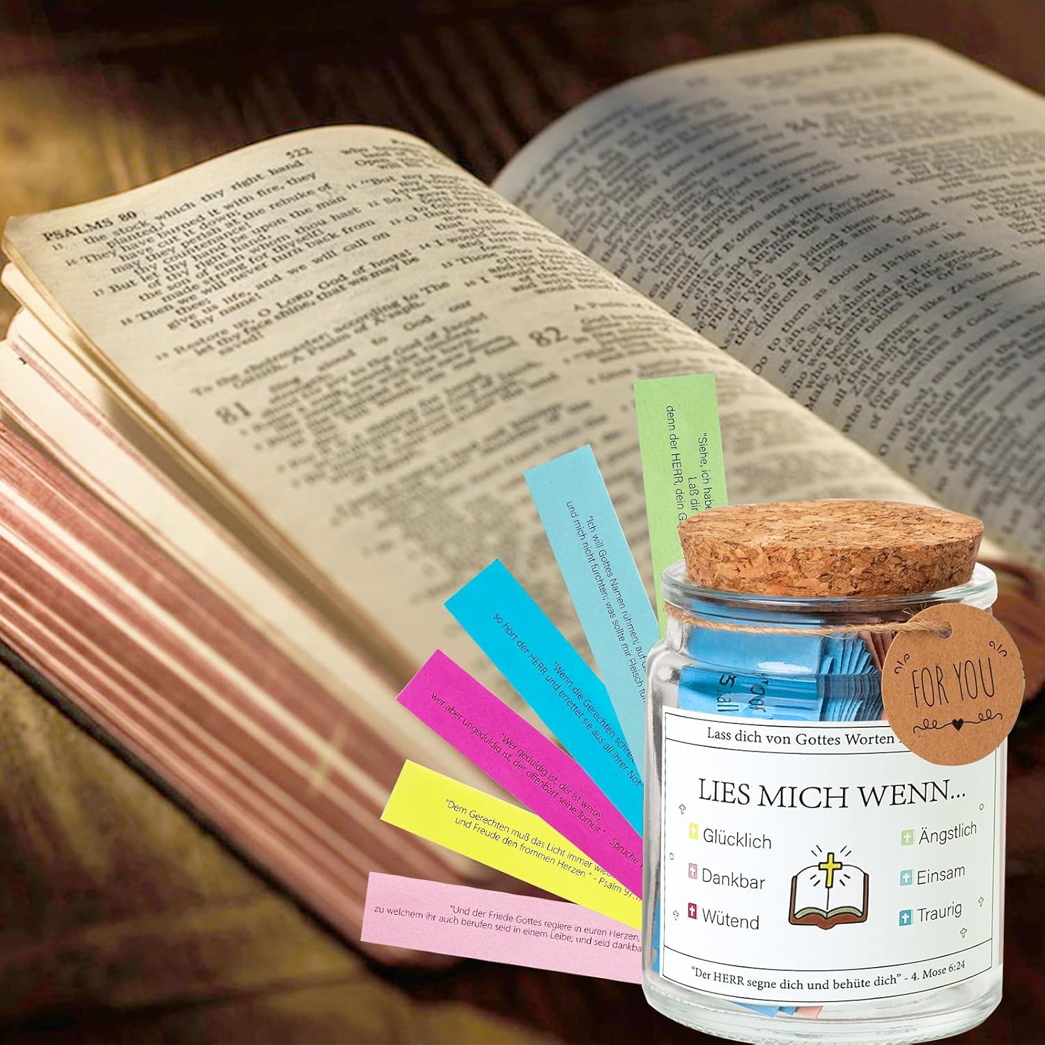 Handgjord 90-dagars bibelversglas