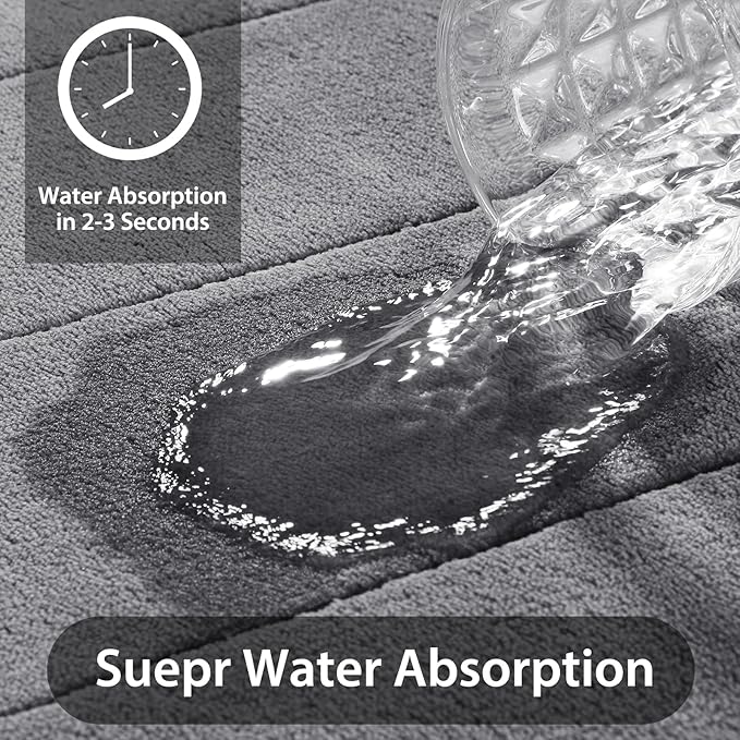 Minneskum icke halkande badmatta - 3 delar set