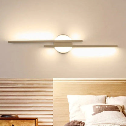 Alana Modern LED Vägglampa - Tvålinjär, Svart/Vit, Metall, Sovrum
