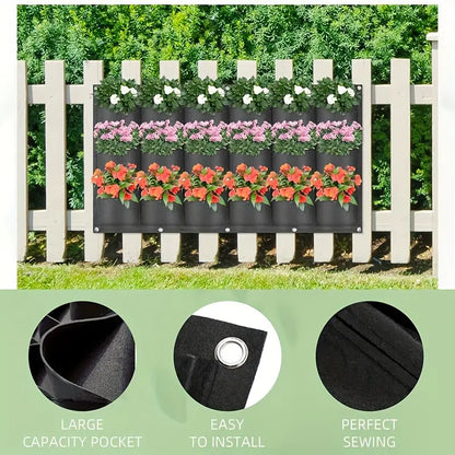 Filz växtpåse för vertikal väggmontering – Tredimensionell, icke-vävd växtpåse