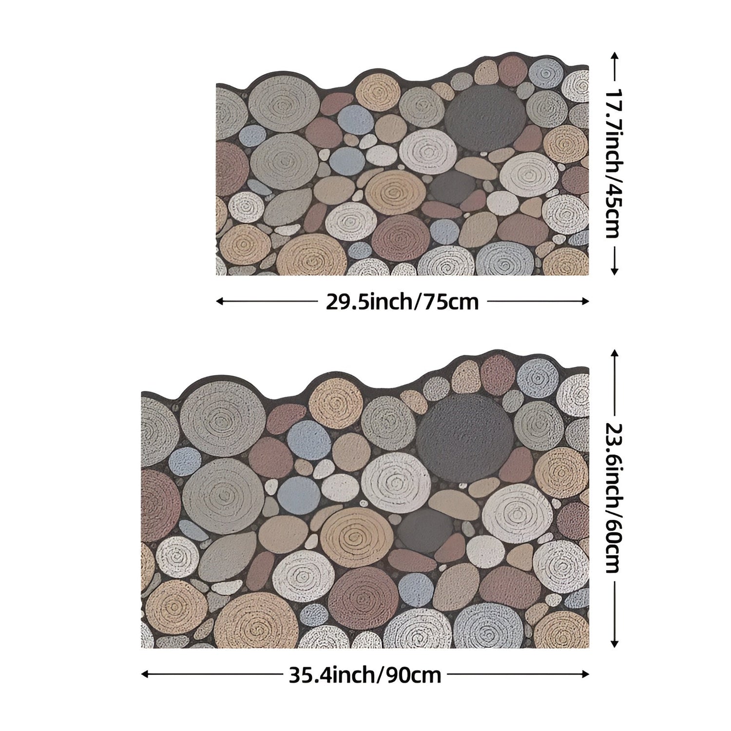 Dörrmatta med trä- och grusmönster – Halkfri &amp; Lättskött | För inomhus- och utomhusbruk