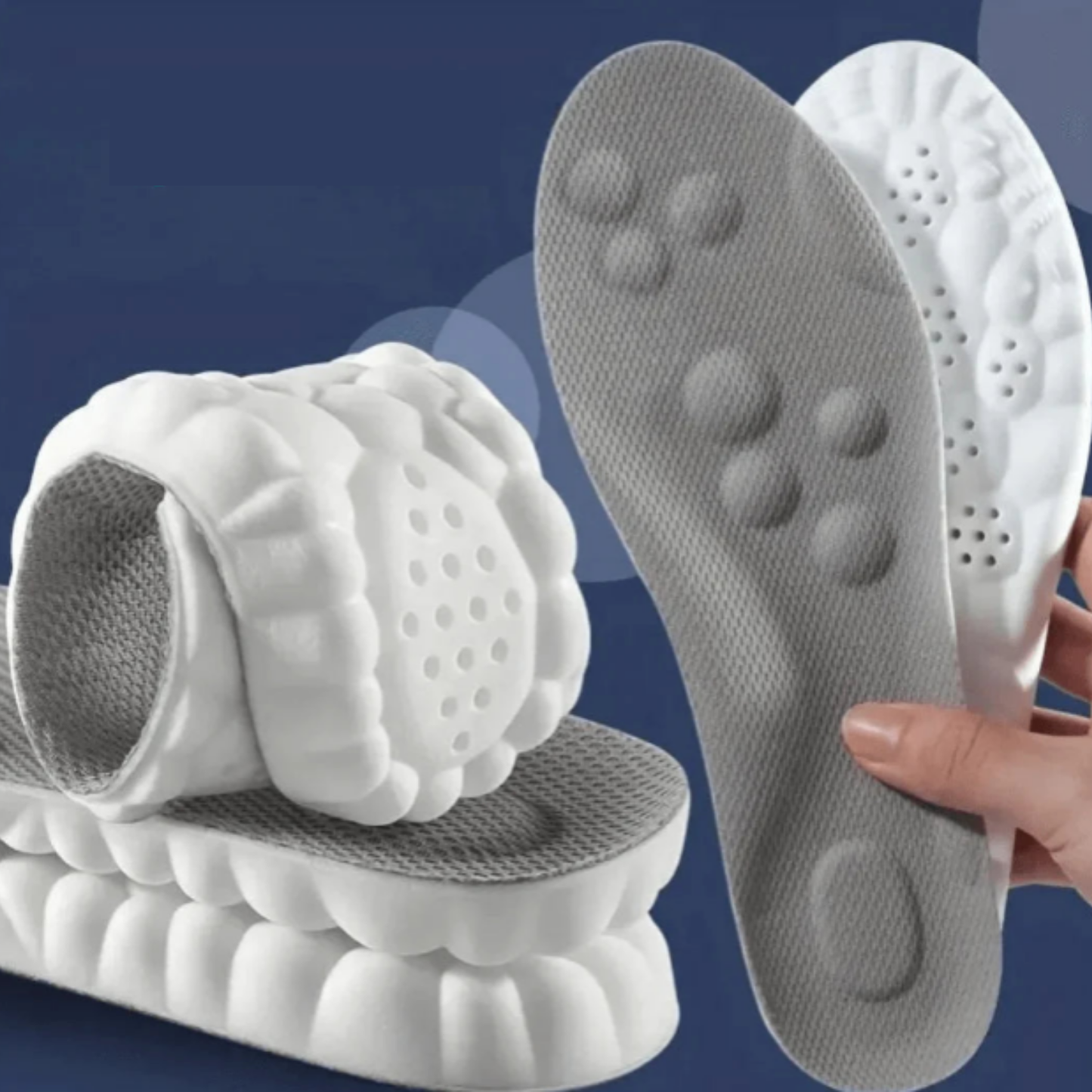 Carvallo 4D inläggssulor | Smärtfri fötter | Ergonomiskt stöd | Tvättbar & Anpassningsbar