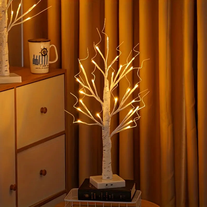2-pack LED björkträd lampor (24 LEDs) – jul- &amp; dekobelysning