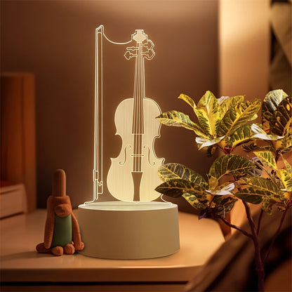 MuziekLjus - 3D Illusion Cello LED Nattlampa