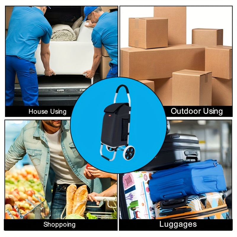 Bärbar kundvagn – Fällbar med avtagbar väska och teleskophandtag