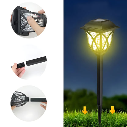 HexaGlow Ljus – 4-pack Retro Fyrkantiga Trädgårdssolarlampor