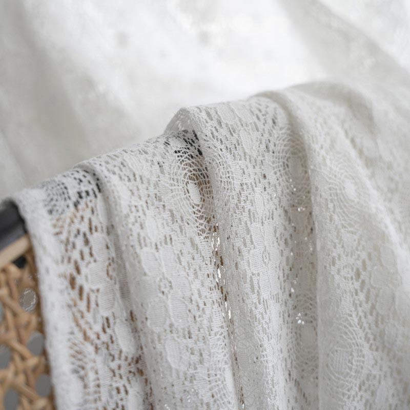 Jacquard Blomma Urtagen Polyester Gardin