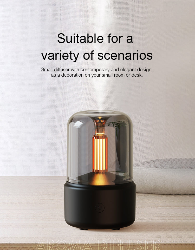Luxora Retro Aromadiffusor med Nattljus - USB Eterisk Olja Luftfuktare för Hem och Kontor