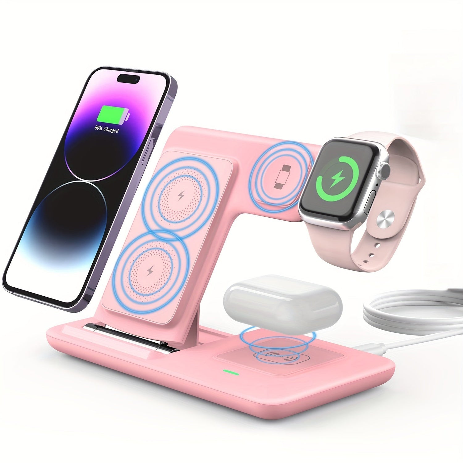Trådlös laddare stativ 3 i 1 magnetisk dock