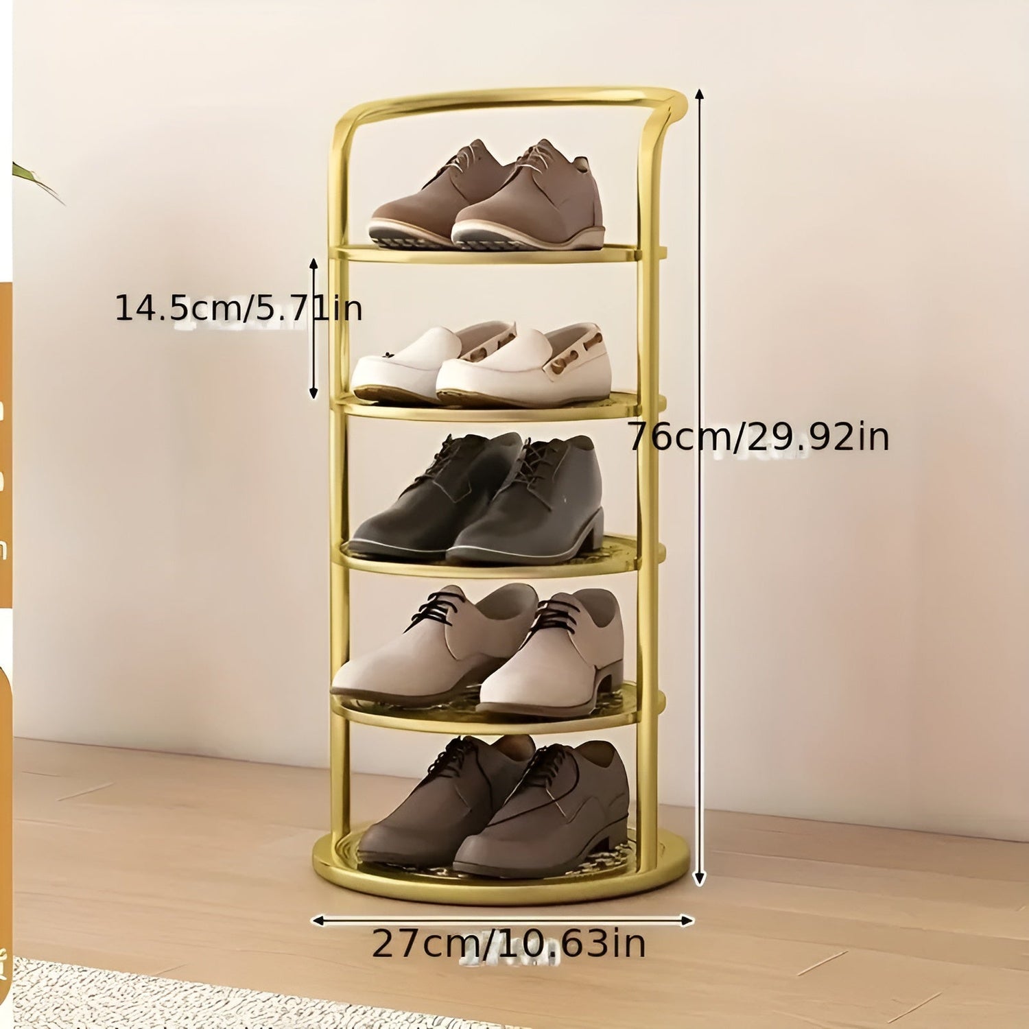 Skohållare med 4 nivåer – Utrymmesbesparande &amp; Stabil | Modern design för hall eller lägenhet