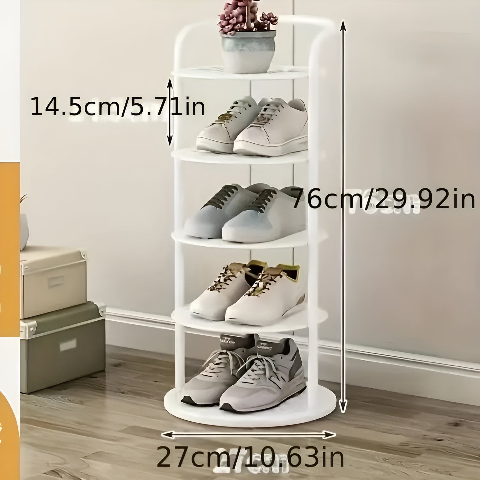 Skohållare med 4 nivåer – Utrymmesbesparande &amp; Stabil | Modern design för hall eller lägenhet