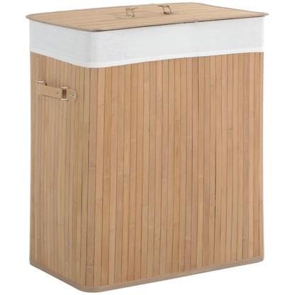 EcoTidy Korg – Bambu Tvättkorg med 2 Fack