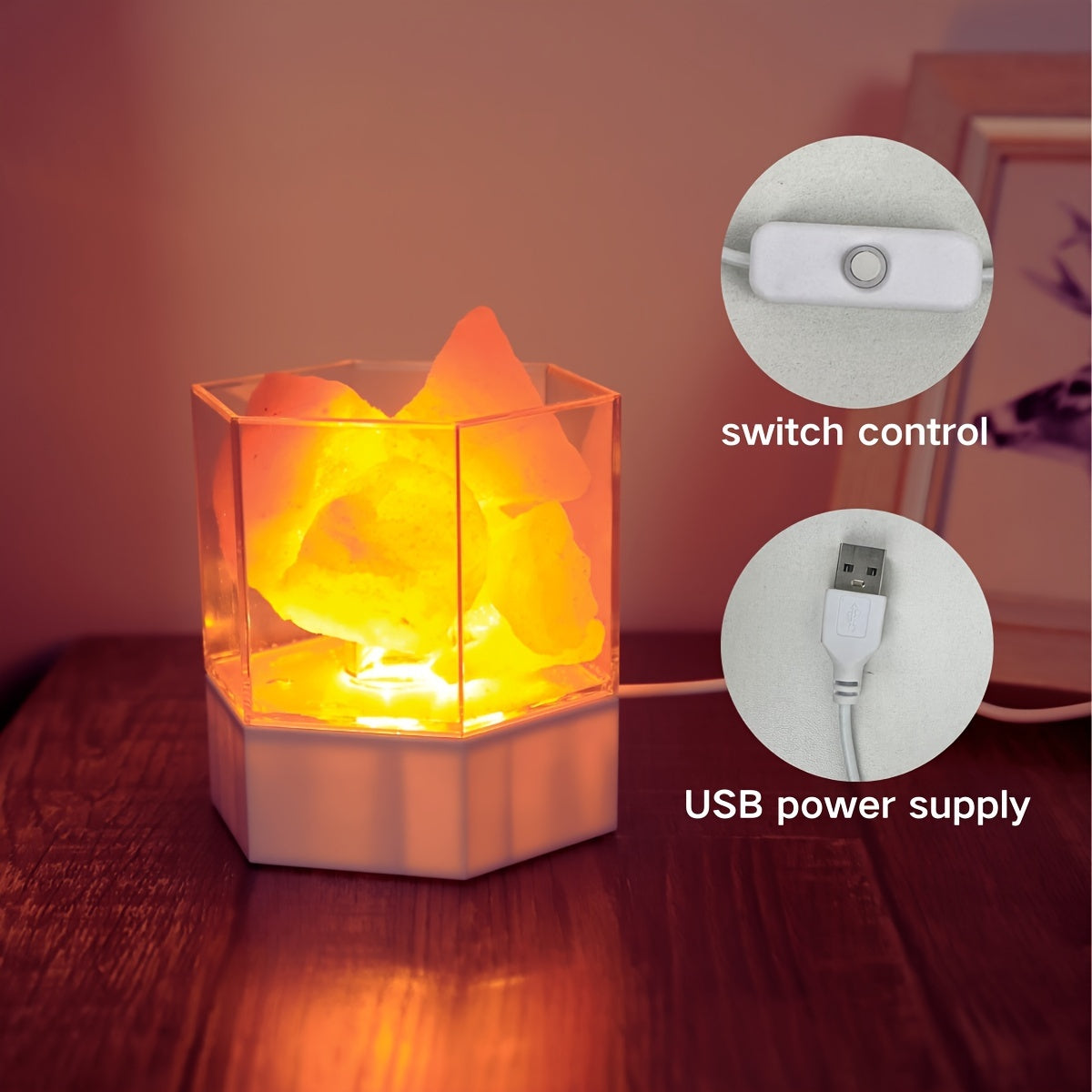 Zoutlampa - Himalaya Nattlampa med USB-anslutning