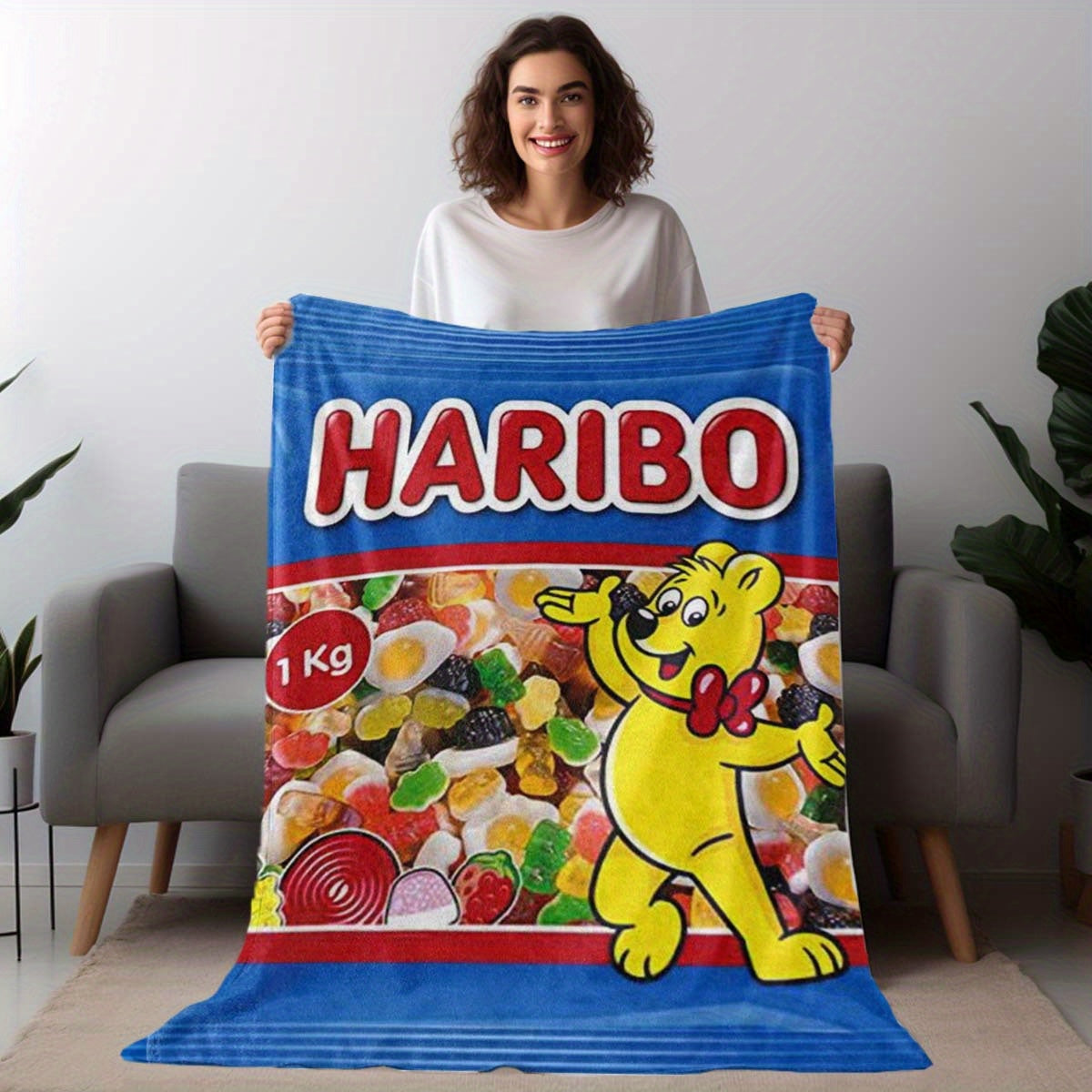 Haribo Candy Blanket – Mjuk och Färgglad för Barn