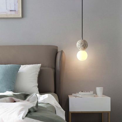 LumoSphere - Modern LED Hänglampa Svart Vit Glas