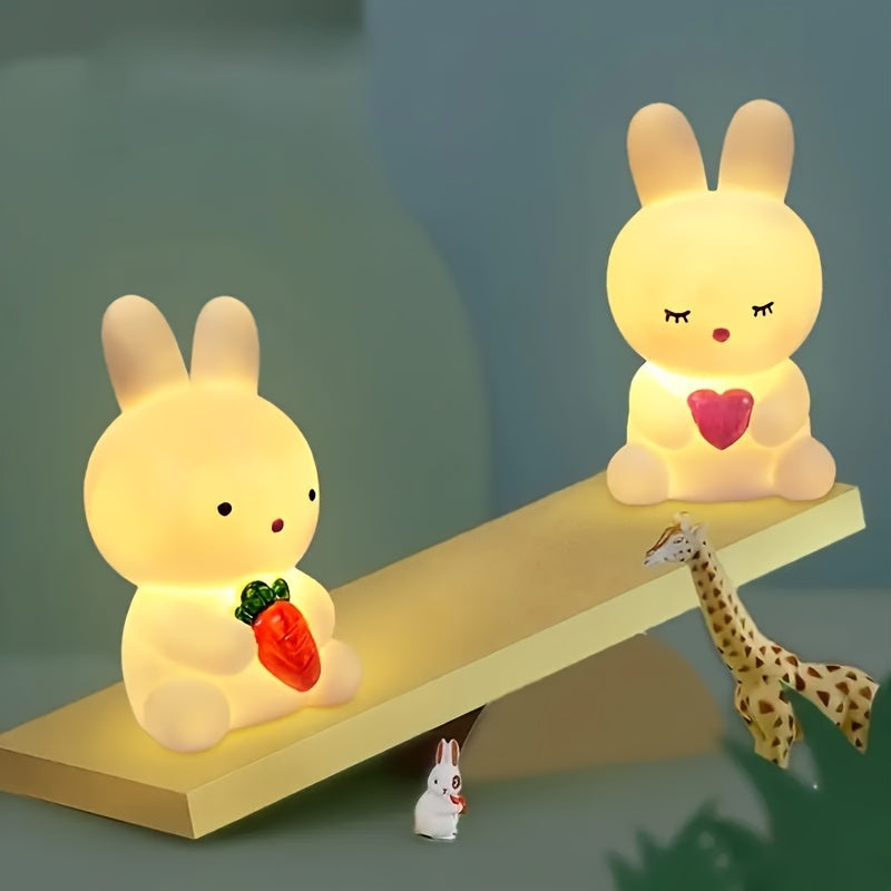 BunnyGlow - Söt Kaninlampa med LED Ljus för Dekoration och Nattbelysning