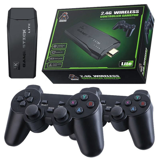 HDMI 4K TV Spel Stick Konsol | 64GB med över 20 000 Retro Spel & 2 Trådlösa Gamepads