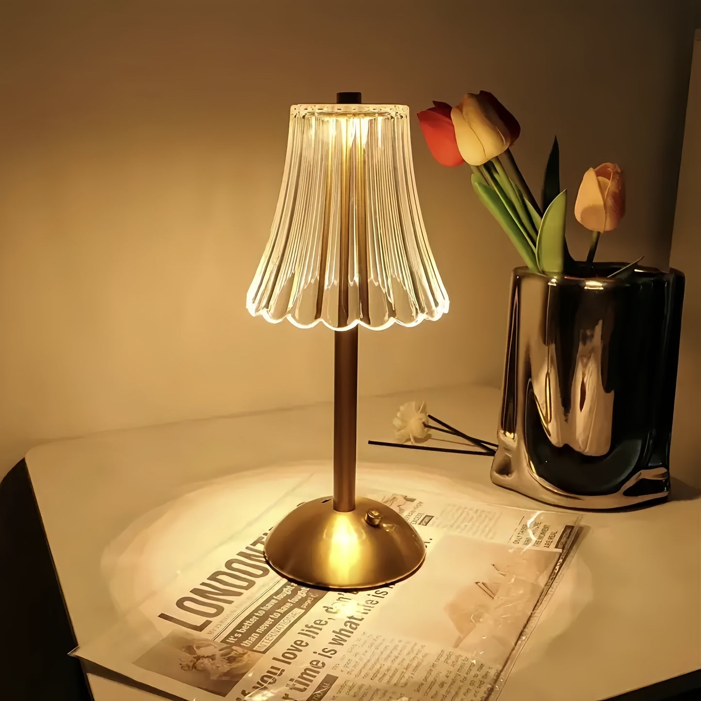 LumiGlow - Uppladdningsbar USB-LED Bordslampa med Touchkontroll