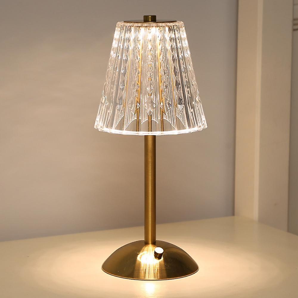 Guld Kristall Bordslampa