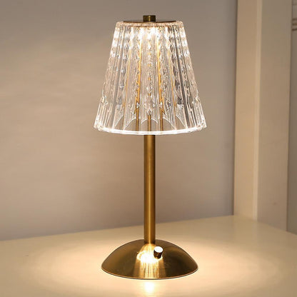 Guld Kristall Bordslampa